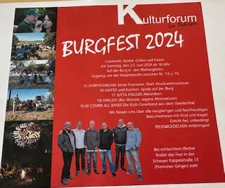 Burgfest 2024 in Nehren, Burg in den Weihergarten