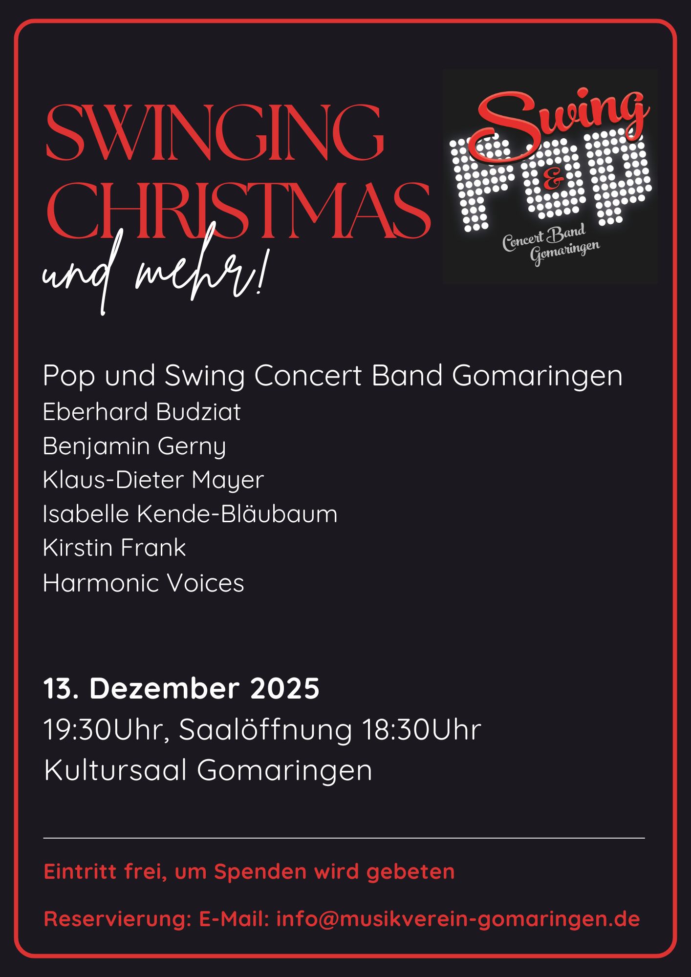 Konzert 2025 Swinging Christmas und mehr!
