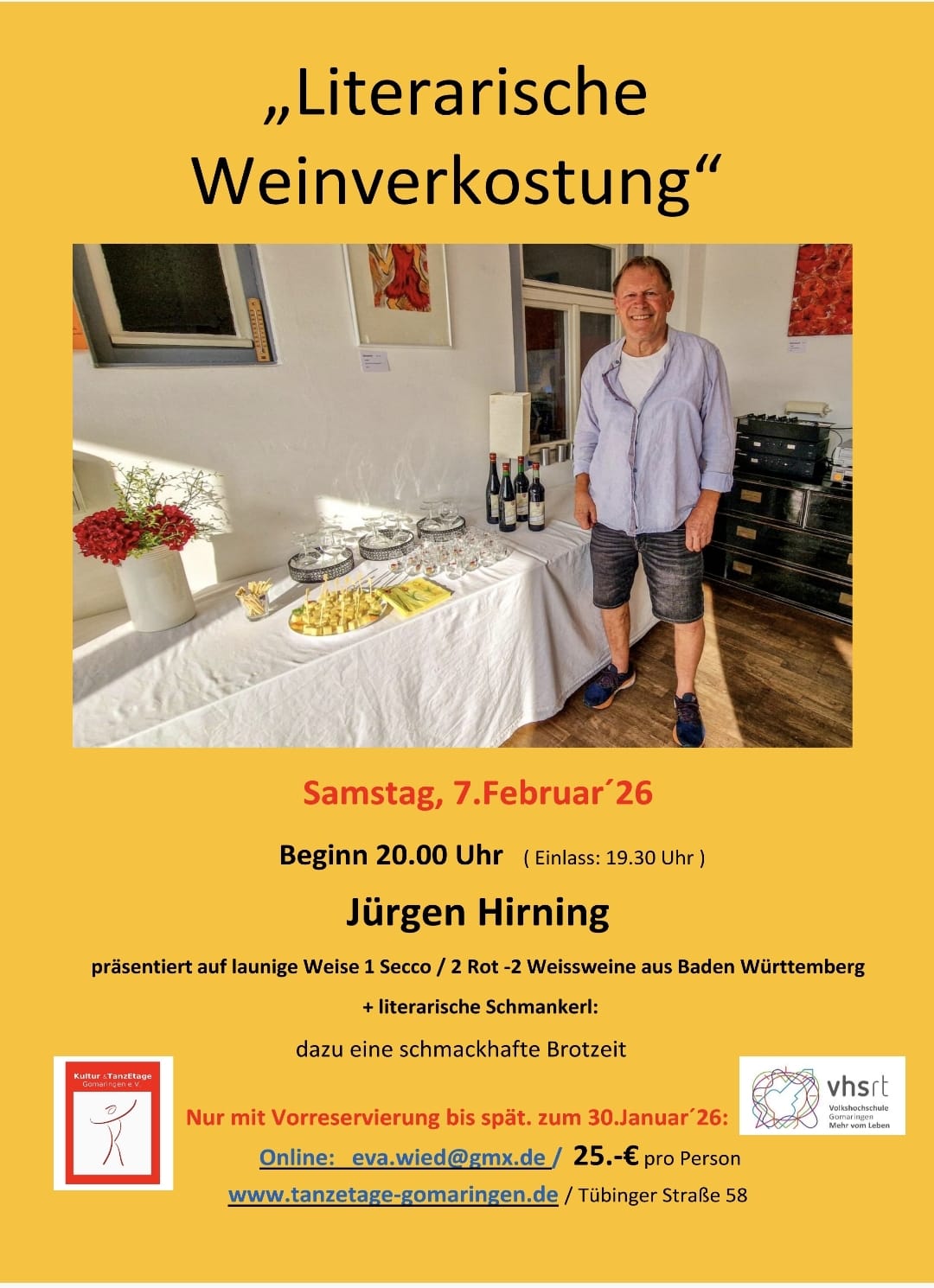 Literarische Weinprobe mit Jürgen Hirning