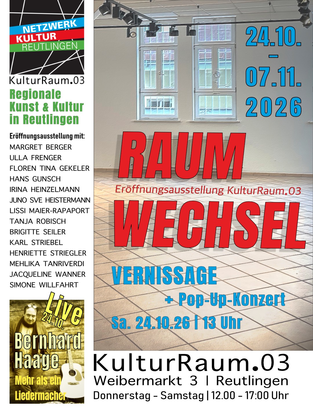 Ausstellung RAUMWECHSEL KulturRaum.03 - Reutlingen